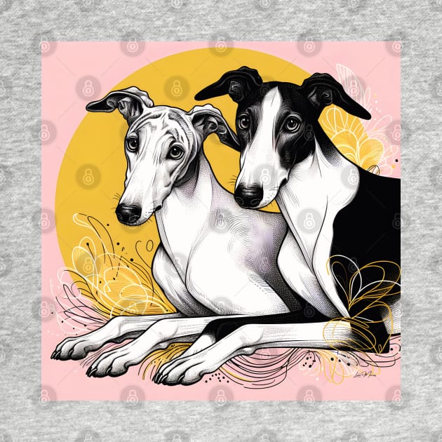 Greyhound or Galgo Dogs Line Art by Greyhounds Are Greyt